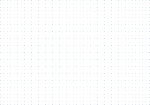 Simple blue dotted background. Bullet journal pattern texture. Dotted squared grid graph paper template for notebooks, school, education. Design printable graphic sheet.