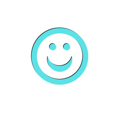 Obraz premium Smiley Face Icon Positive Emotion Happiness Minimal Design
