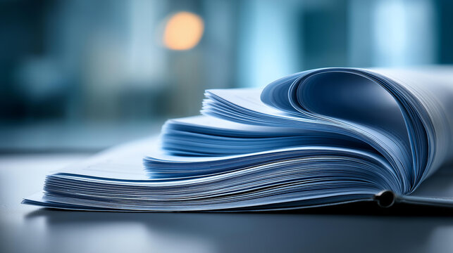 Employee compensation report document close-up, payroll and HR financial documentation concept, defocused background, with copy space