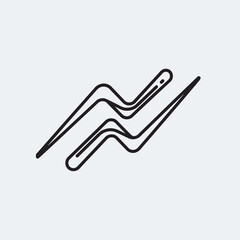 Fototapeta premium Black Zig Zag Line Art Design.