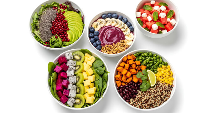 Delicious and Healthy Acai Bowls, Fruit Salads, and Grain Bowls