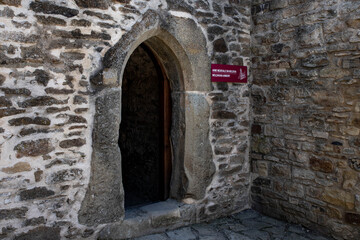 Fototapeta premium The thick stone walls of the Suceava fortress, a medieval fortress where Stephen the Great, the ruler of Moldavia, reigned, Romania, Europe