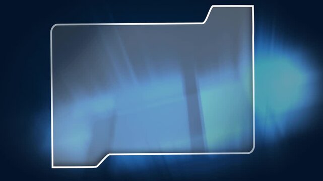 Animation of digital frame over blue background with lights