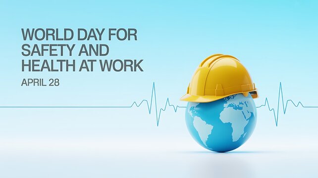 A conceptual illustration for world day for safety and health at work observed on april twenty eighth