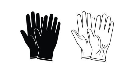 Fototapeta premium Black and white gloves pair illustration Vector