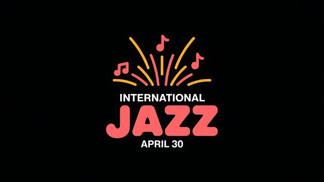 A vibrant graphic celebrating international jazz day on april thirtieth with musical note icons