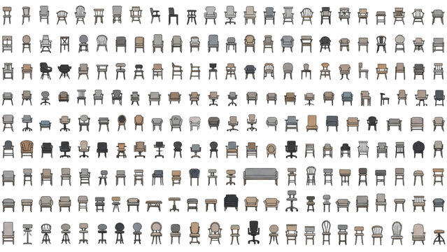 Various vector CAD design style icons depict animals, architecture, business, and more.