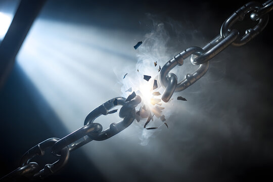 Broken chain link
