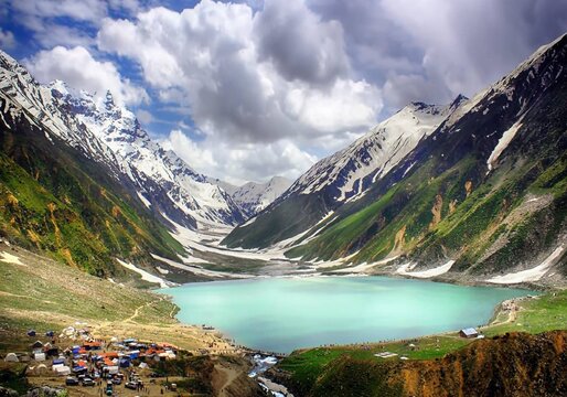 Saif ul Malook Lake, Saif ul Mulook, Naran Valley, Pakistan, alpine lake, turquoise lake, mountain lake, snow mountains, scenic landscape, nature beauty