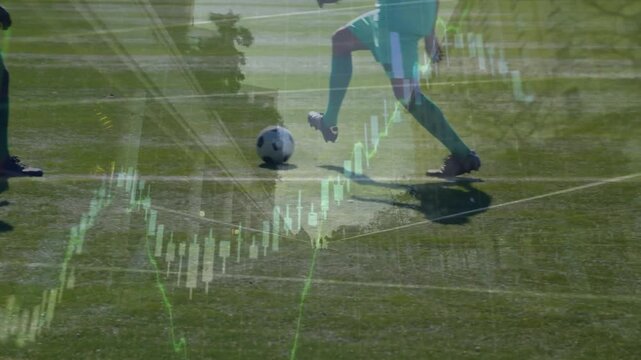 Animation of financial data processing over football players