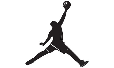Basketball Slam Dunk Silhouette Vector © Creative