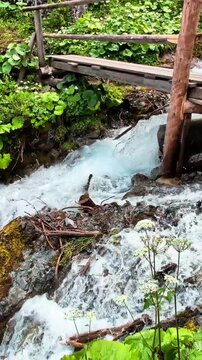 Holy Three Springs Waterfalls and Pilgrimage Site in Trafoi South Tyrol Italy 4K