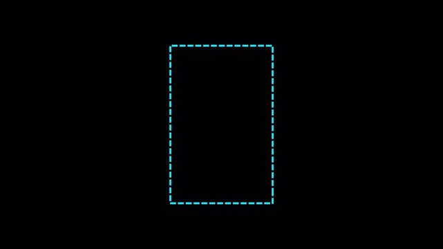 line dot frame animated dotted frame animation for statistics with modern frame Rectangular doodle scribble element motion graphic in 4K video with alpha channel in transparent background