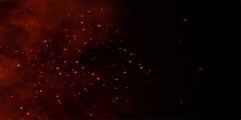 Shiny red abstract background with glowing stars and bright particles in a magic night motion design for holiday celebrations © Julia
