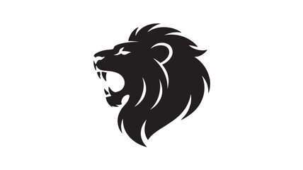 Obraz premium Roaring lion head profile vector icon