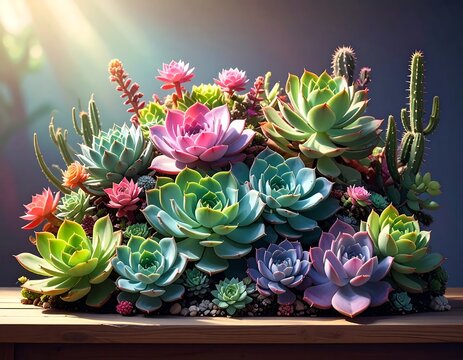 Succulent Garden - A Vibrant Display of Natures Artistry.