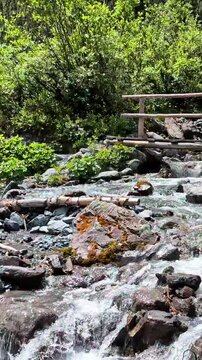 Holy Three Springs Waterfalls and Pilgrimage Site in Trafoi South Tyrol Italy 4K