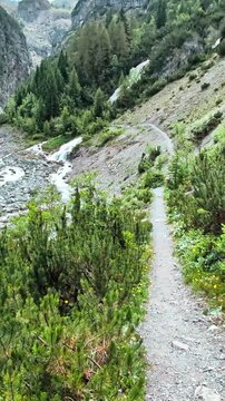 Holy Three Springs Waterfalls and Pilgrimage Site in Trafoi South Tyrol Italy 4K