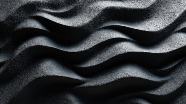 溶岩石風チャコール布の重厚壁 / Charcoal Stone-Like Fabric Wall