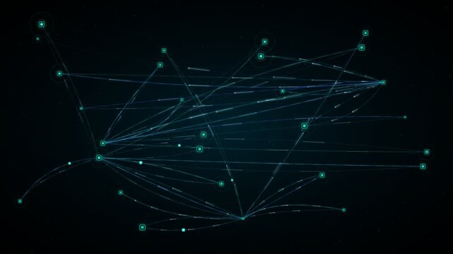 Teal Internet Backbone Network Animation