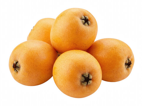 Fresh Yellow Loquat Fruits Stacked Together