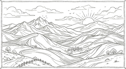 Fototapeta premium landscape with mountains