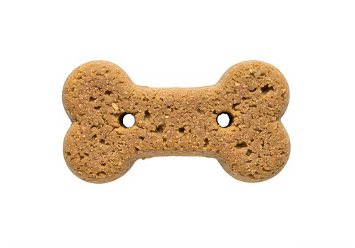 A dog treat shaped like a bone on a white background isolated on transparent background
