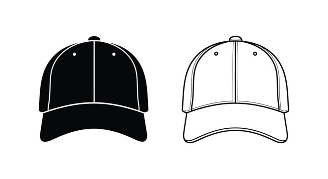 Black and white baseball cap illustration Vector
