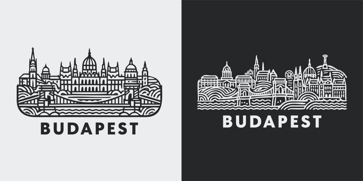 Budapest Hungary City Skyline Vector Art