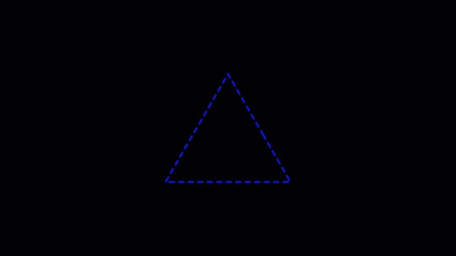  tringle dashes line animation with alpha channel tringle with dashes motion animation smooth tringle animation video in transparent background in 4K animation