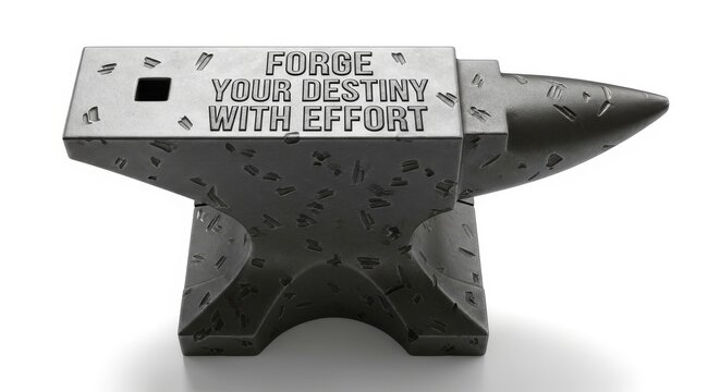 Anvil with 'Forge Your Destiny With Effort' Quote