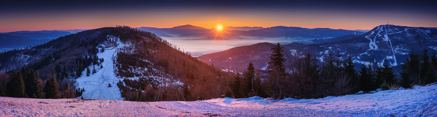 Beskidy - Klimczok - zima © Radosław Dybała