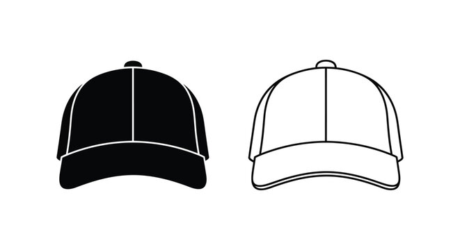 Black and white baseball cap illustration Vector