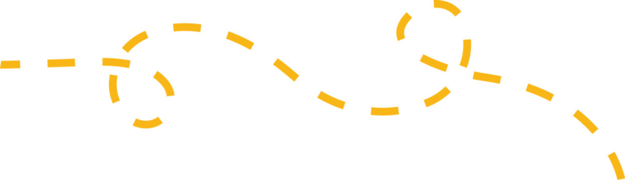 Photo of yellow dashed curved line 