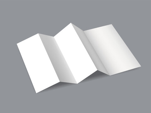 Blank four fold brochure mockup