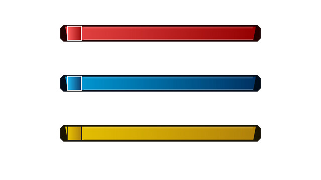 Colorful progress bars in red, blue, and yellow on transparent background