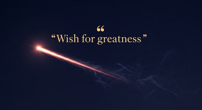 Quote 'Wish for Greatness' with Light Streak