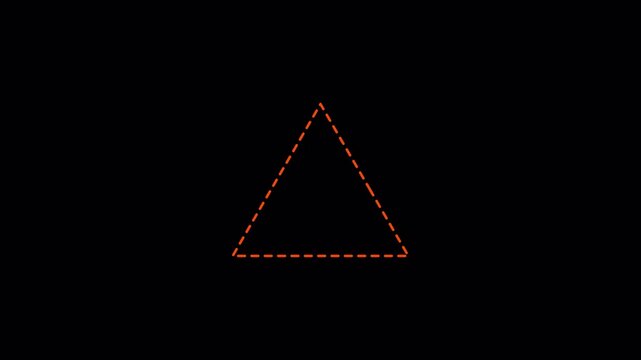  tringle dashes line animation with alpha channel tringle with dashes motion animation smooth tringle animation video in transparent background in 4K animation