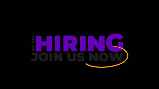 We Are Hiring Join Us Now Text Animation Transparent
