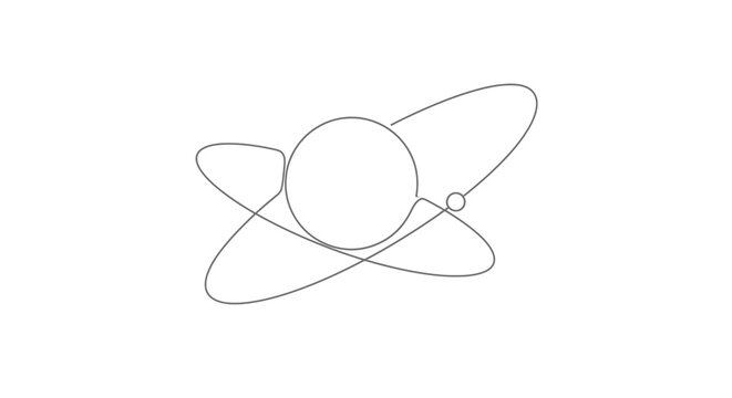 Abstract Atomic Structure, Science Symbol, Orbiting Electron, Nuclear Model