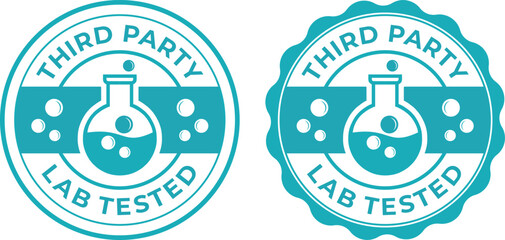 Third party lab tested badge certified product quality seal vector collection © Inovo Lab
