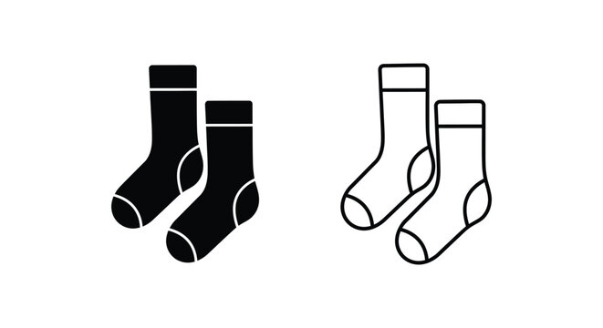 Black and white socks illustration Vector