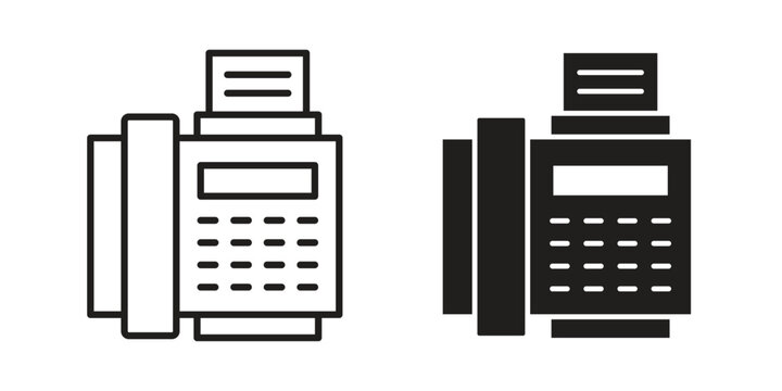 Fax machine icon set, logo vector eps10