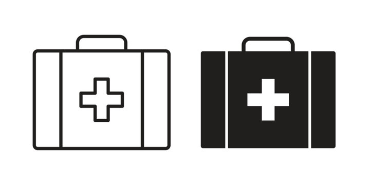 First aid kit icon set, logo vector eps10