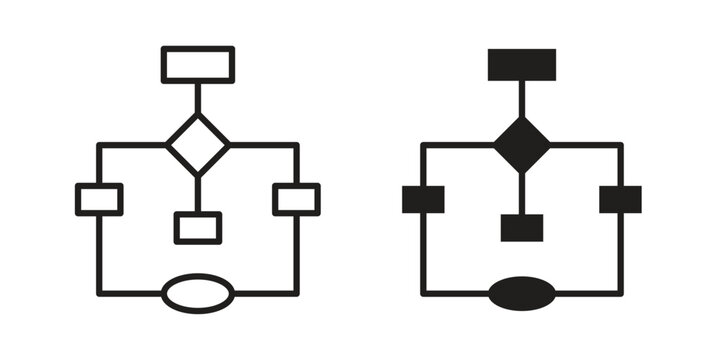 Flowchart icon set, logo vector eps10