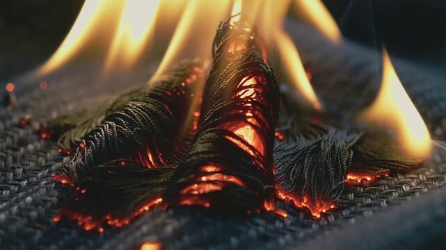 Burning Feathers on Fire Dramatic Dark Background
