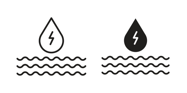 Hydraulic energy icon set, logo vector eps10