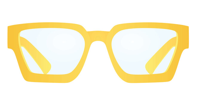 Yellow nerd glasses. vector illustration