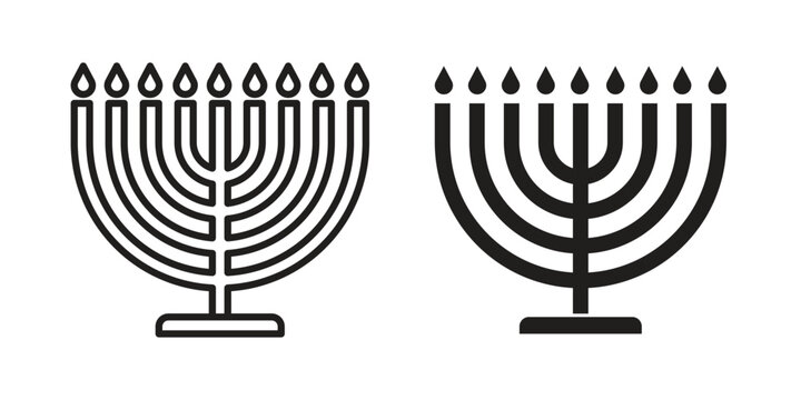 Menorah icon set, logo vector eps10