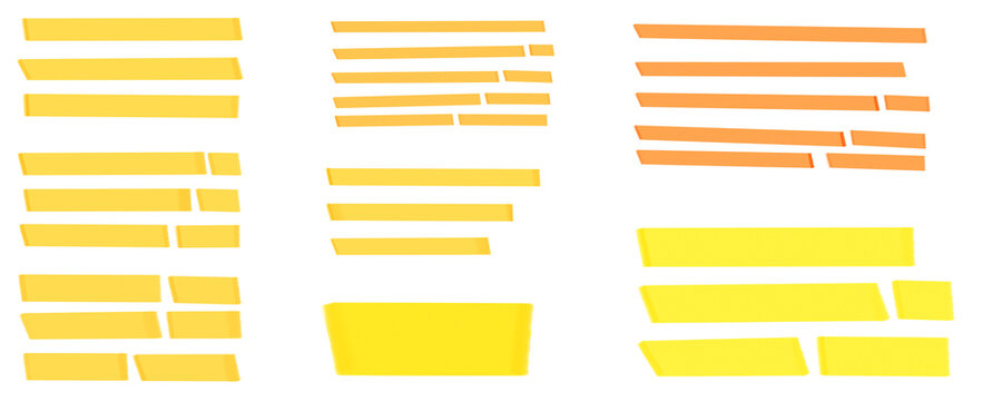 蛍光マーカーで描かれた、手書きのラインのセット